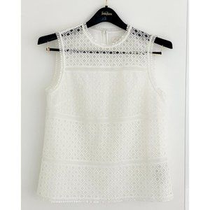 Ted Baker Sleeveless White Detailed Top, Size 2 (US 6)